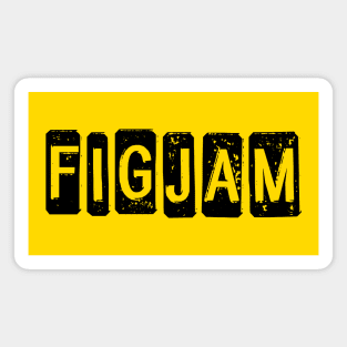 "FIGJAM" in black - Aussie slang FTW (dogtag style cut-out letters) Magnet